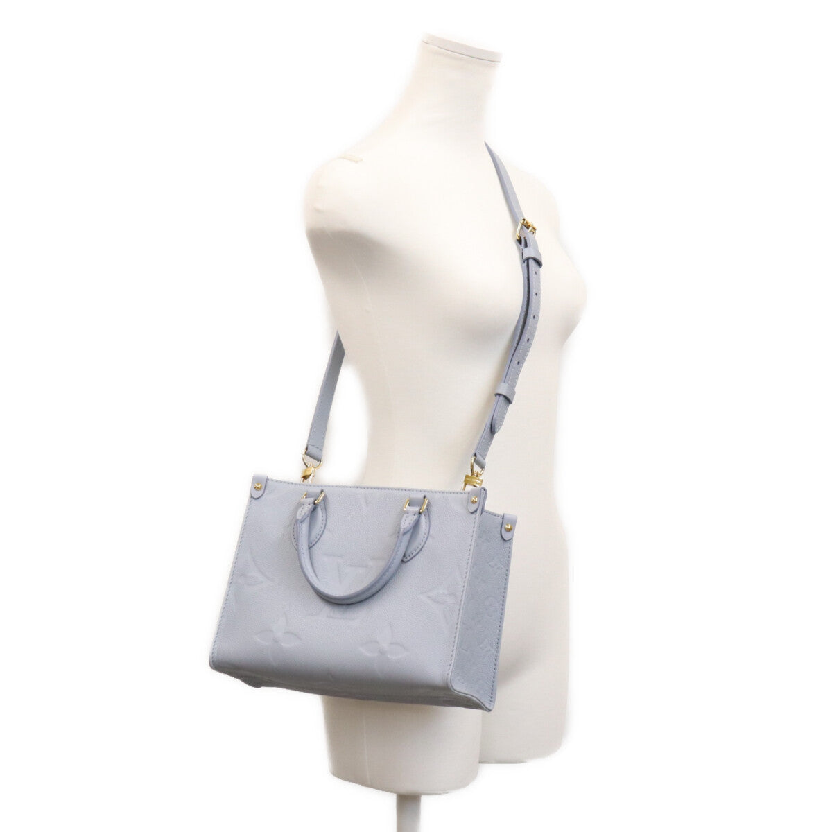 LOUIS VUITTON M46840 Monogram Empreinte Blue OnTheGo PM Shoulder Bag