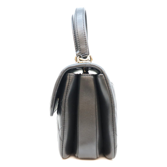 CHANEL シャネル AS4654 黒 ラム ゴールド金具 トレンディCC ミニトップハンドル バッグ ショルダーバッグ