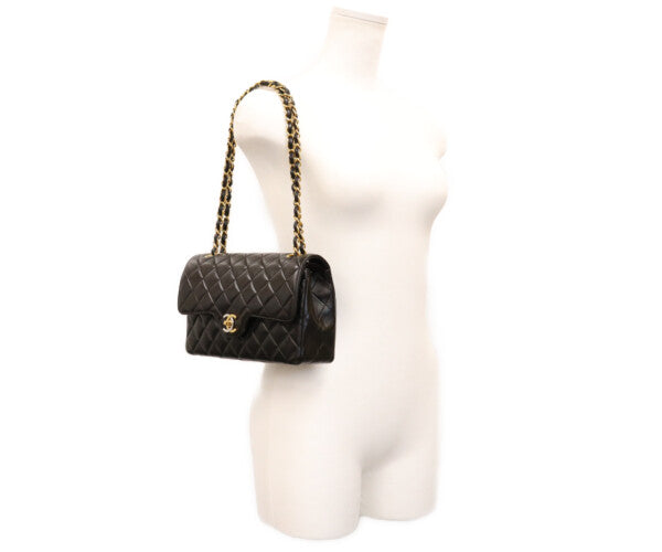 CHANEL シャネル 2番 黒 ラム ダブルフラップ パリ限定 マトラッセ23 チェーンショルダー ショルダーバッグ