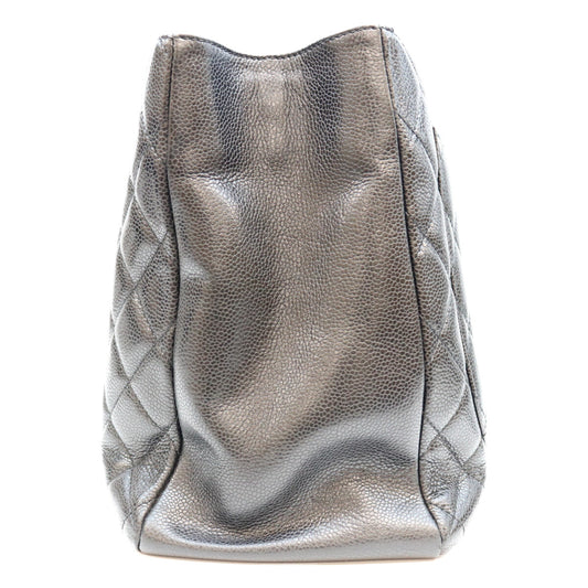 CHANEL シャネル 13番 A50995 黒 キャビア シルバー金具 GST トートバッグ