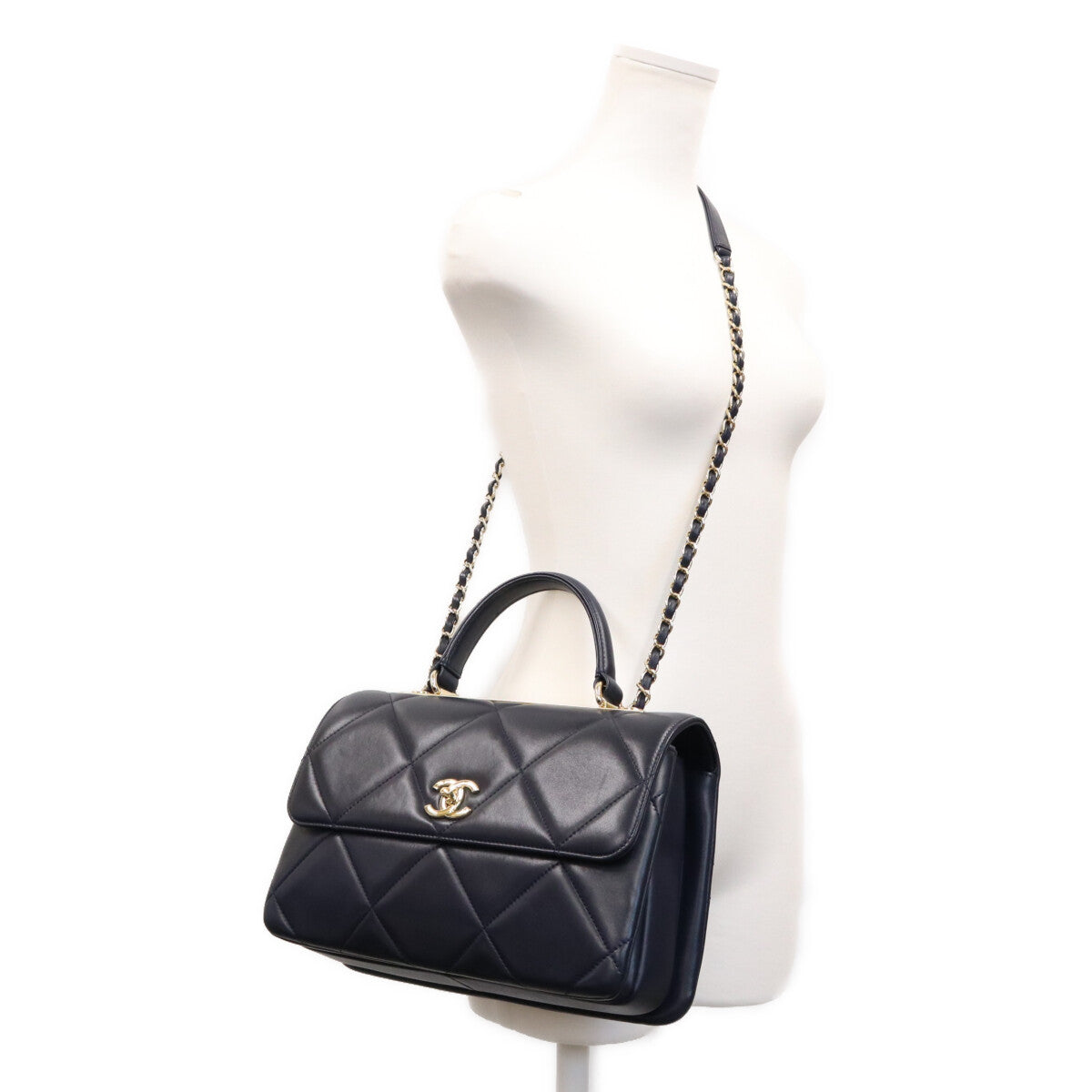 CHANEL シャネル 28番 A69923 黒 ラムスキン ゴールド金具 トレンディCC 2WAY バッグ ショルダーバッグ