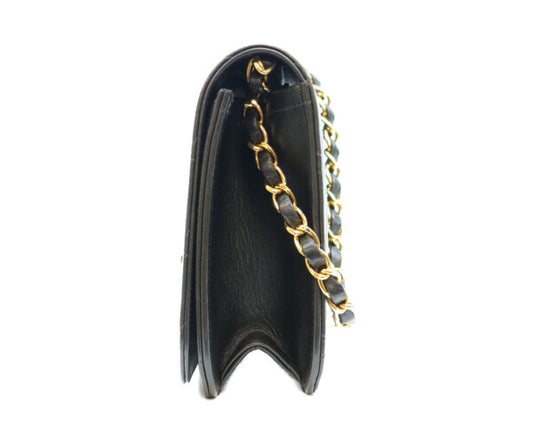 CHANEL シャネル 5番 A03568 黒 ラム フルフラップ G金具 プッシュロック マトラッセ23 バッグ ショルダーバッグ