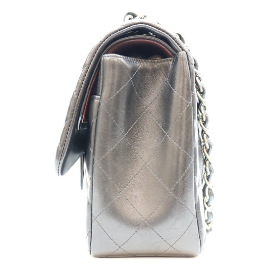 CHANEL シャネル 18番 A58600 黒 ラム シルバー金具 ダブルフラップ デカマトラッセ30 バッグ ショルダーバッグ