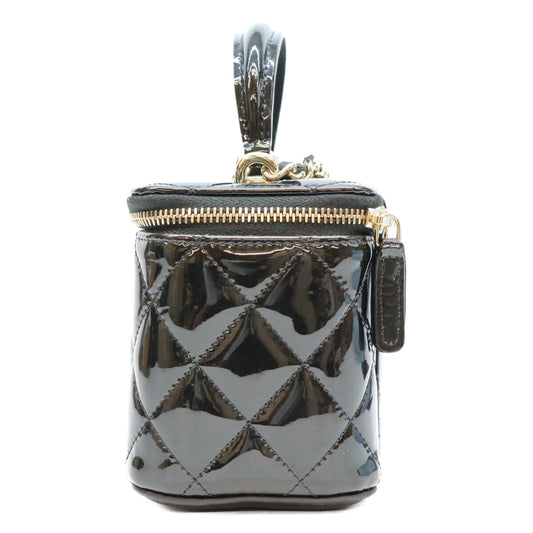 CHANEL シャネル 黒 パテント ゴールド金具 トップハンドル バニティ 2WAYショルダーバッグ ショルダーバッグ