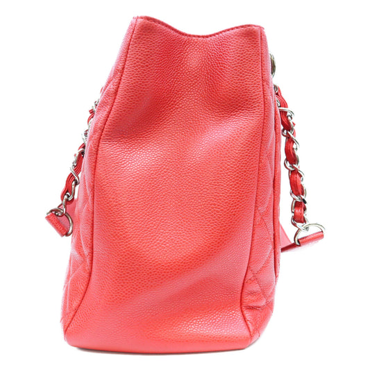 CHANEL シャネル 18番 A50995 赤 キャビア シルバー金具 GST トートバッグ トートバッグ
