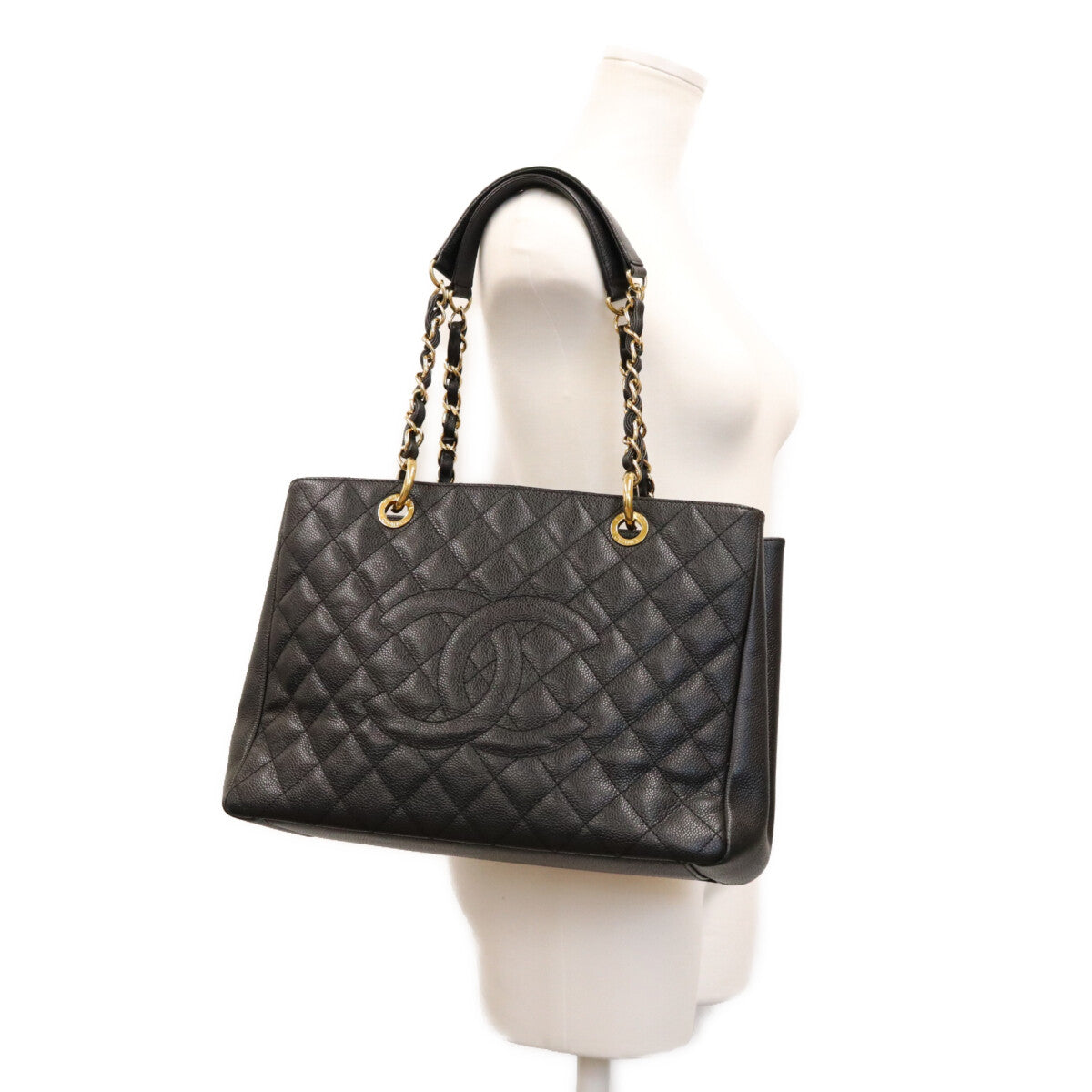 CHANEL シャネル 17番 A50995 黒 キャビア ゴールド金具 GST トートバッグ ショルダーバッグ
