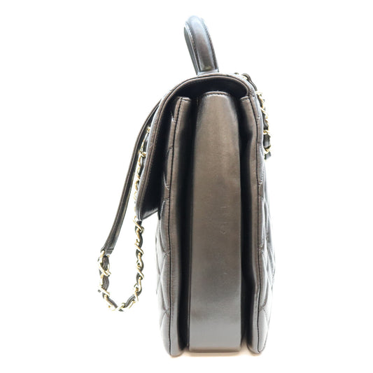 CHANEL シャネル 23番 黒 ラム ゴールド金具 トレンディCCマキシ 2WAYショルダーバッグ ショルダーバッグ