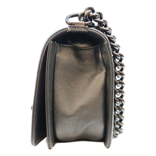 CHANEL シャネル 24番 A67086 黒 キャビア ソーブラック金具 ボーイシャネル25 ミディアム バッグ ショルダーバッグ