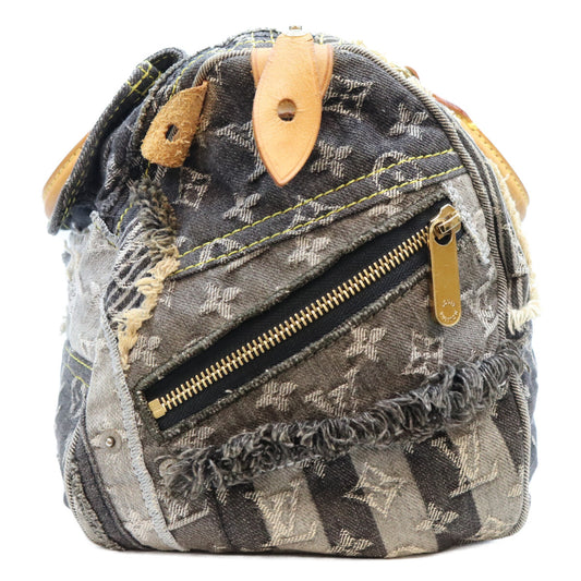 LOUIS VUITTON ルイヴィトン 07年 M95381 モノグラムデニム パッチワーク 黒 スピーデ30 ボストンバッグ ボストンバッグ