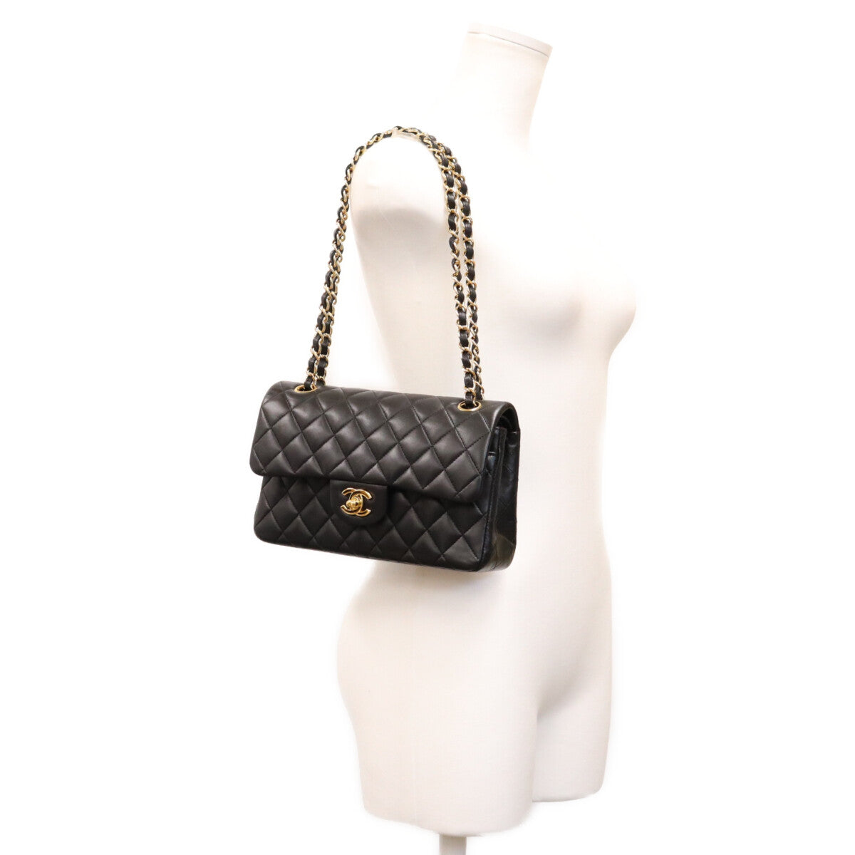 CHANEL シャネル 19番 AO1113 黒 ラム G金具 マトラッセ23 ショルダーバック ショルダーバッグ