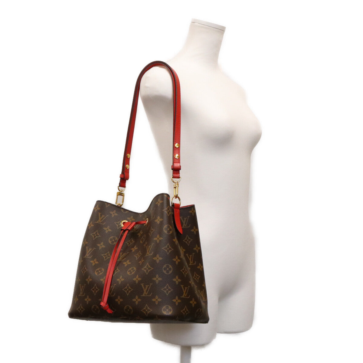 LOUIS VUITTON ルイヴィトン 18年 M44021 モノグラム コクリコレッド ネオノエMM ショルダーバッグ ショルダーバッグ
