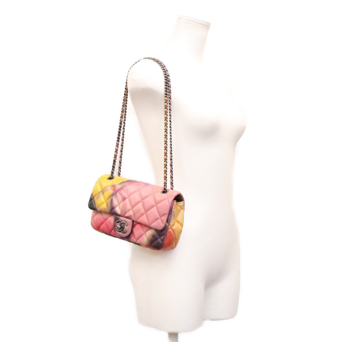 CHANEL シャネル 21番 マルチカラー ラム RSV金具 Sフラップ フラワーパワー マトラッセ 23 ショルダーバッグ ショルダーバッグ
