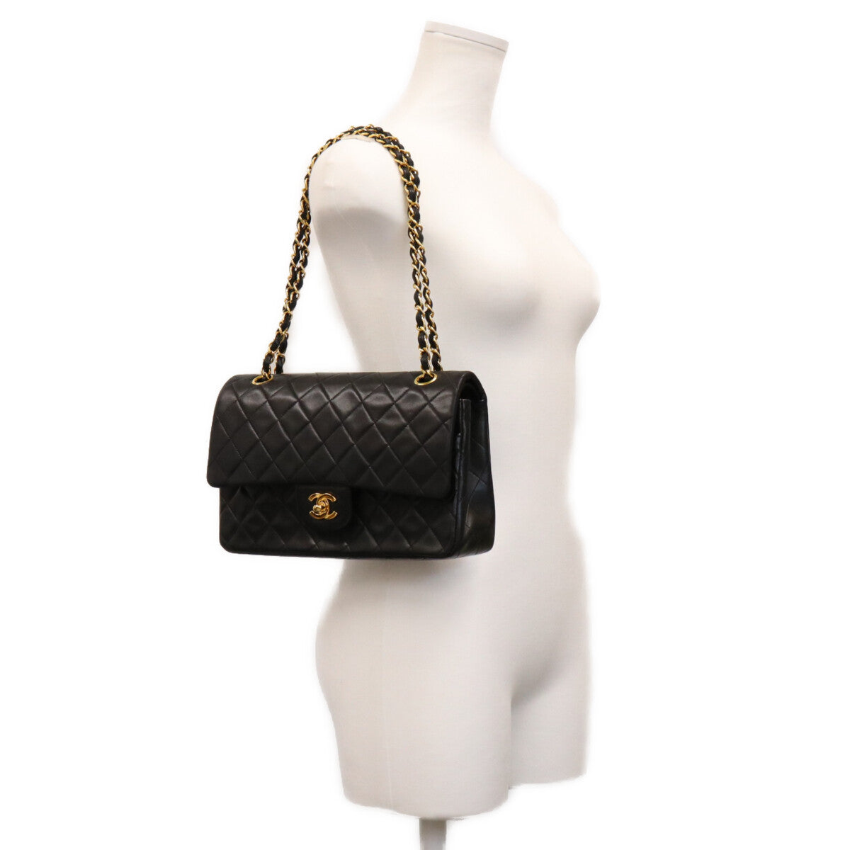 CHANEL シャネル 4番 A01112 黒ラム G金具 マトラッセ25 ショルダーバッグ ショルダーバッグ