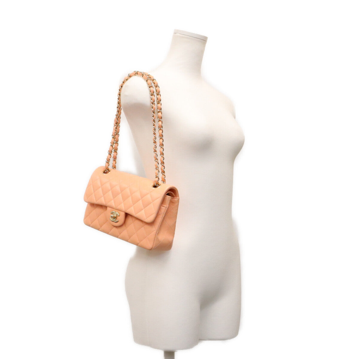 CHANEL シャネル AO1113 サーモンピンク ラム G金具 マトラッセ23 ショルダーバッグ ショルダーバッグ