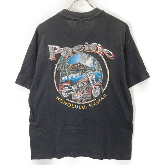 HARLEY-DAVIDSON 90s Charcoal Eagle Bar T-shirt Top