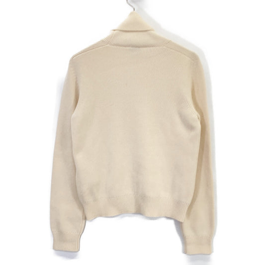 633329 Beige Turtleneck Knit Top M Women's
