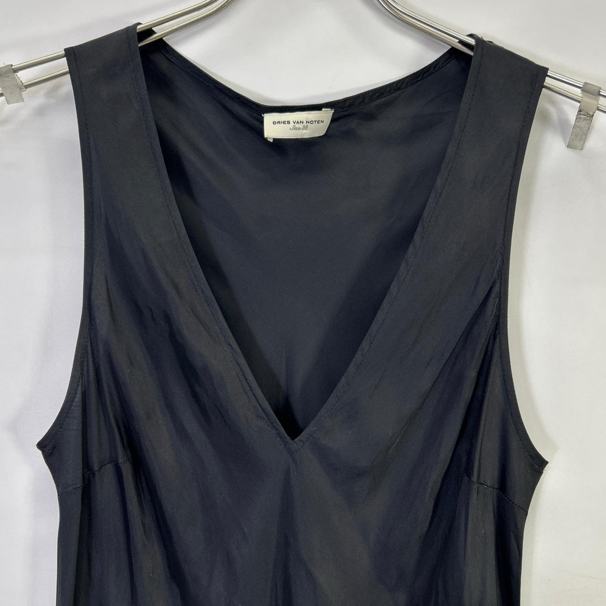 DRIES VAN NOTEN ドリスヴァンノッテン Black 3756-1101 Rayon Sleeveless Dress Rika Period One-Piece
