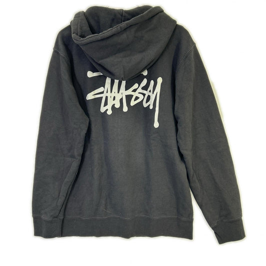 STUSSY ステューシー ブラック ロゴ ジップアップフーディ― トップス