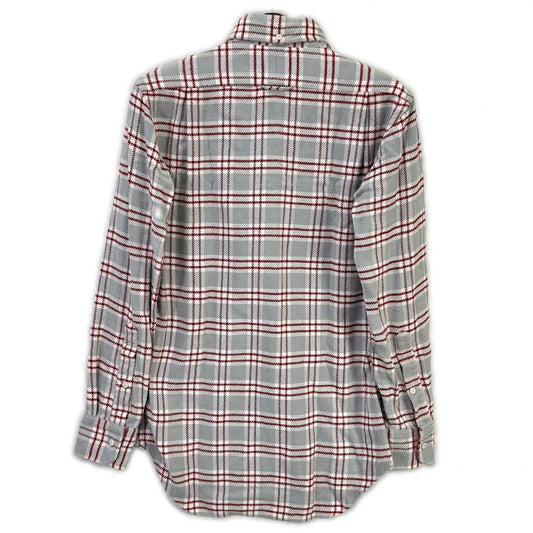 THOM BROWNE トムブラウン レッド グレー 長袖 コットンネルシャツ トップス