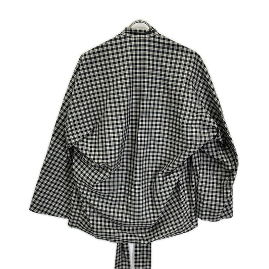 BALENCIAGA バレンシアガ 642288 チェック ボウタイ長袖シャツ トップス
