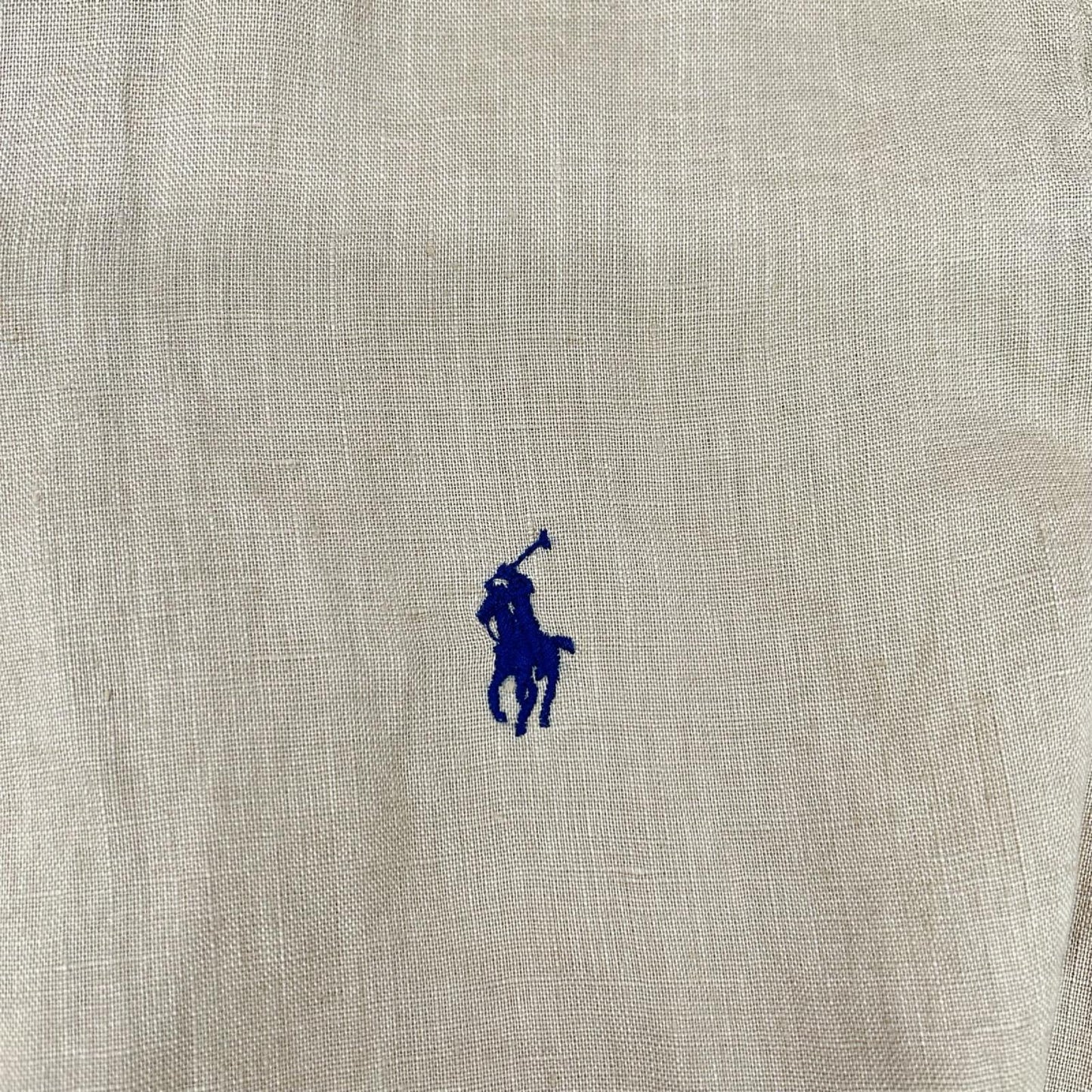 POLObyRalphLauren ポロラルフローレン ブラウン リネン 開襟シャツ 半袖 トップス