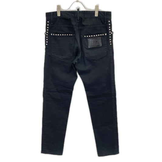 DSQUARED2 ディースクエアード ブラック ボタンフライ スタッズパンツ ボトムス