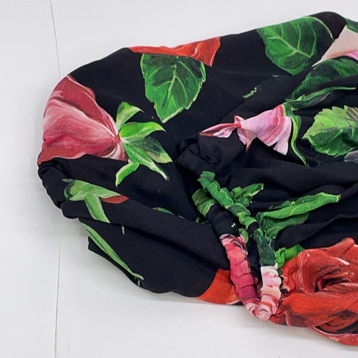 DOLCE&GABBANA Dolce & Gabbana F73G6T HS103 Rose Print Off-Shoulder Silk Blouse Tops