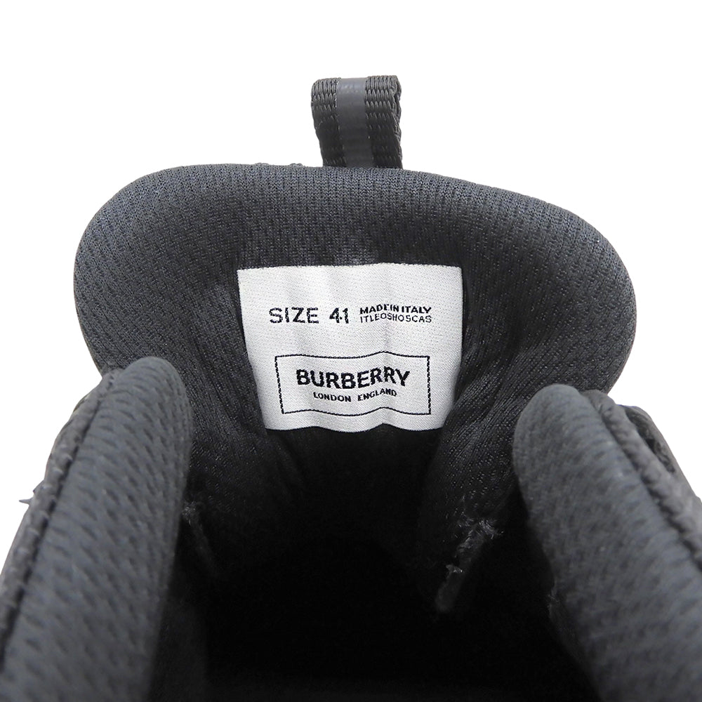 BURBERRY バーバリー 美品 テクニカルメッシュ&ヌバック ユニオン スニーカー シューズ メンズ 黒 ブラック 41 8013390 シューズ