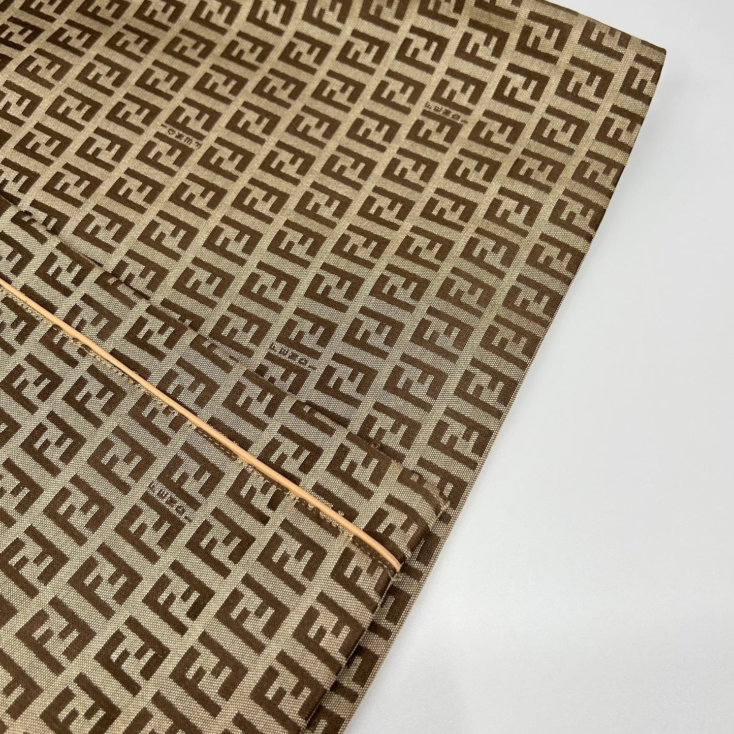 FENDI beige Zucca-patterned belted jacquard wrap skirt skirt