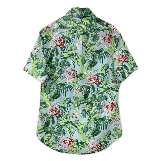 Ralph Lauren Green Oxford Aloha Short Sleeve Button-Down Shirt Top M Men's