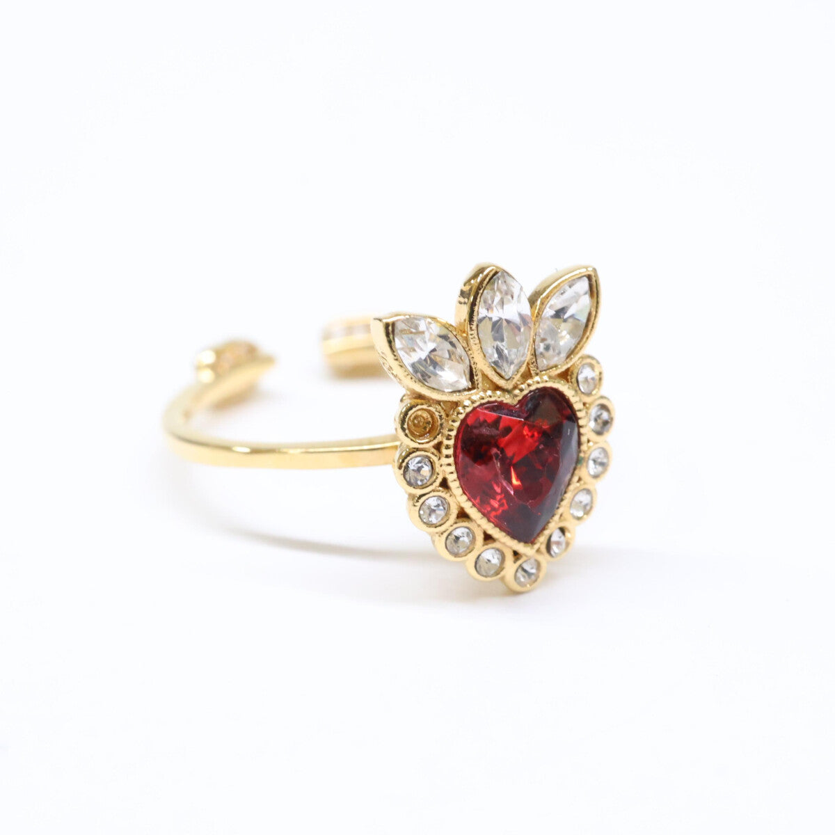 GUCCI グッチ CRYSTAL HEART RING クリスタル ハート リング 指輪 XXS