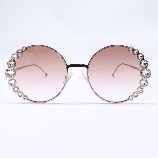 FENDI フェンディ 【美品】FF0324/S 35J3X ラインストーン ラウンドシェイプ サングラス
