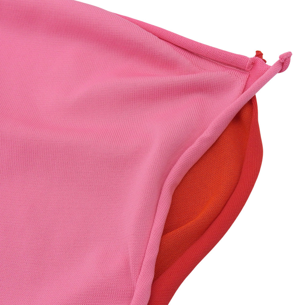 BOTTEGA VENETA 葆蝶家 精品 VISCOSE DRAPE TOP 垂褶上衣 拼色上衣 女士 粉色×红色 XS 629983 上衣
