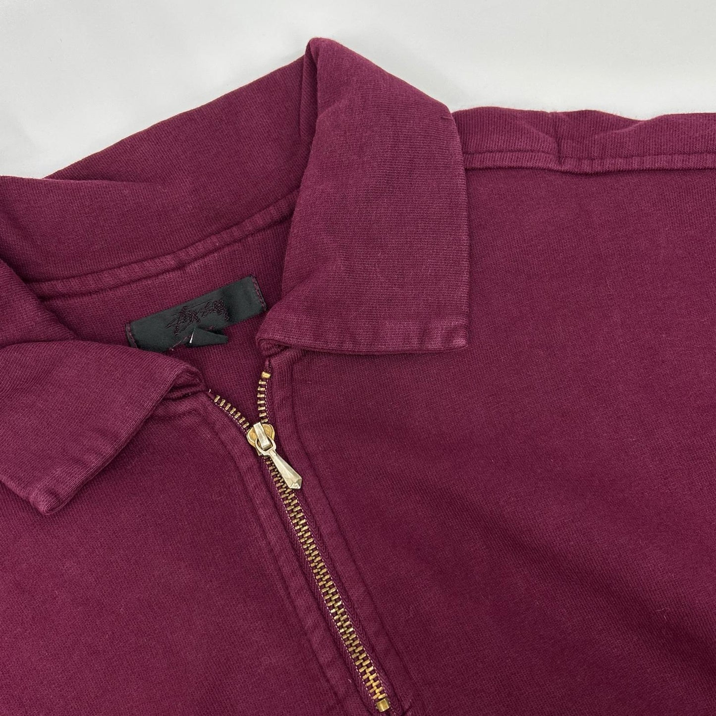 stussy ステューシー ボルドー ハーフジップスウェットパーカー トップス