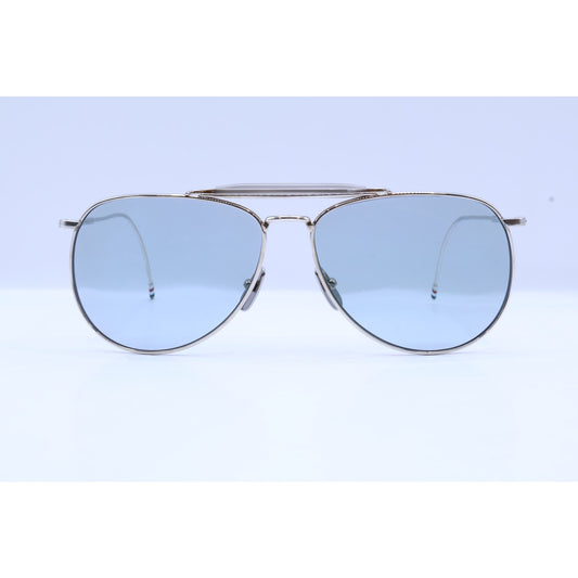 【Excellent Condition】TB-015-LTD-SLV-62 Double Bridge Teardrop Sunglasses 62□15-144 Men's