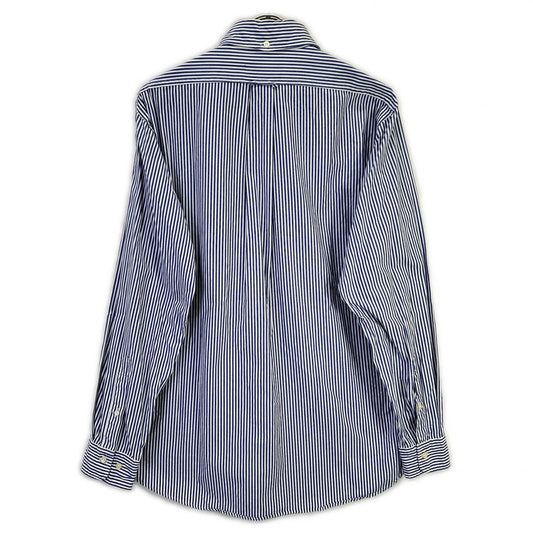 Mountain Research Blue x White Stripe Animal Embroidery Button-Down Shirt Top