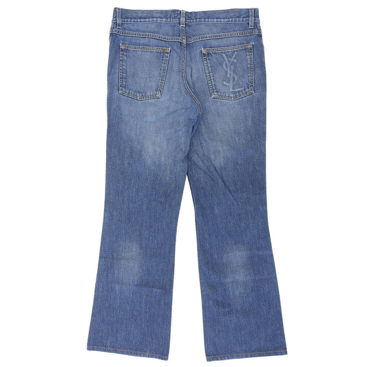YvesSaintLaurent イヴサンローラン コットン ブーツカット デニムパンツ ボトムス メンズ ブルー 52 ボトムス