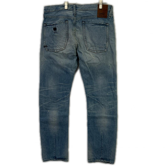 DENHAM Blue Button-Fly Distressed Denim Pants Made in Japan Bottoms