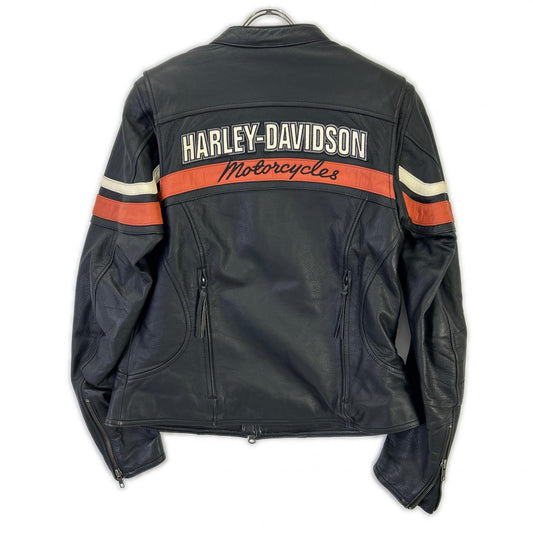 HARLEY DAVIDSON black sporty leather jacket jacket