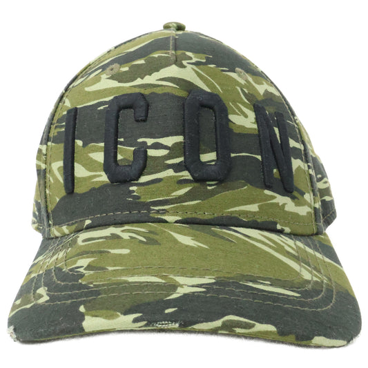 DSQUARED2 ディースクエアード 【美品】S82BC4001 SJ16801581SS19 ICONロゴ カモフラージュ柄 ベースボールキャップ 帽子