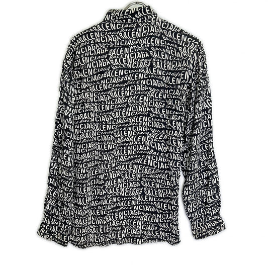 BALENCIAGA バレンシアガ 508467 ブラック 総柄ロゴ 長袖シャツ トップス