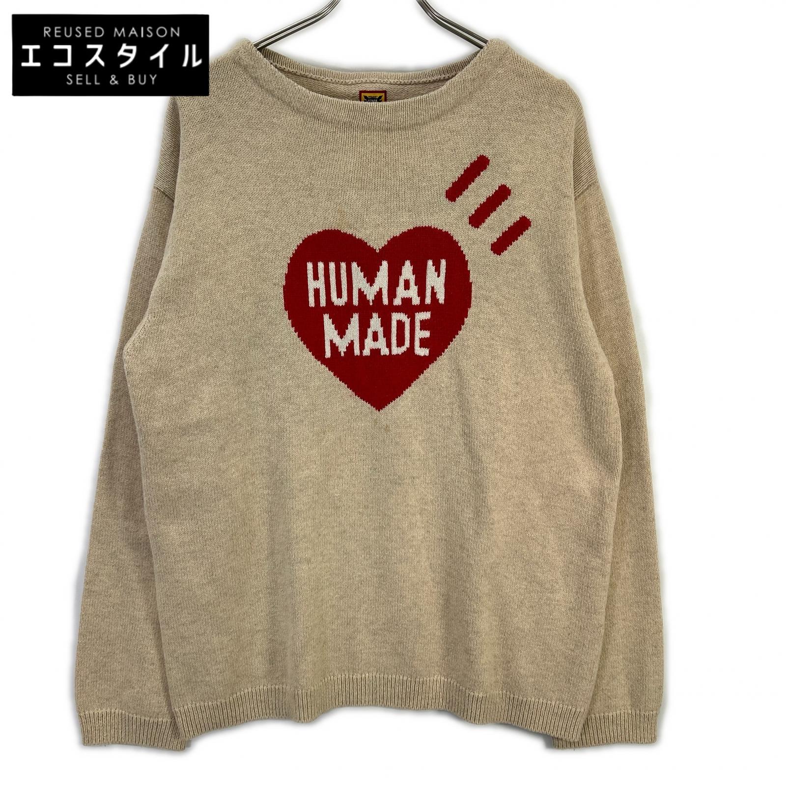 HUMAN MADE ヒューマンメイド ライトベージュ ハートロゴ フリース