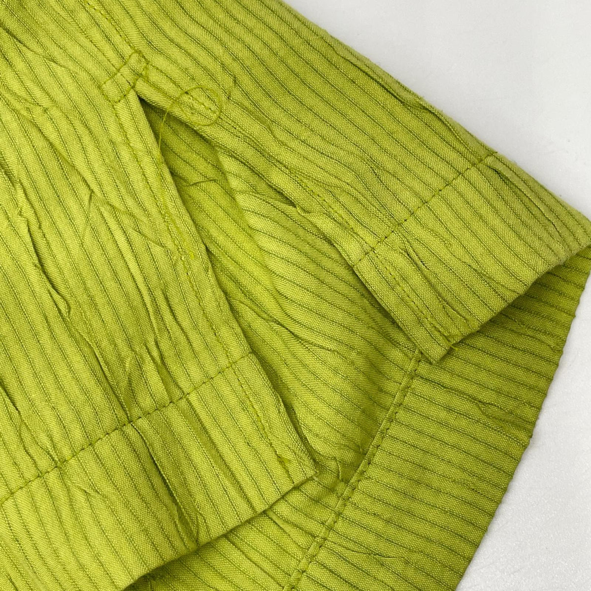 ISSEY MIYAKE MEN Issey Miyake Men 16SS ME61FJ036 Light Green Wrinkle-Finished Collarless Long-Sleeve Shirt Top