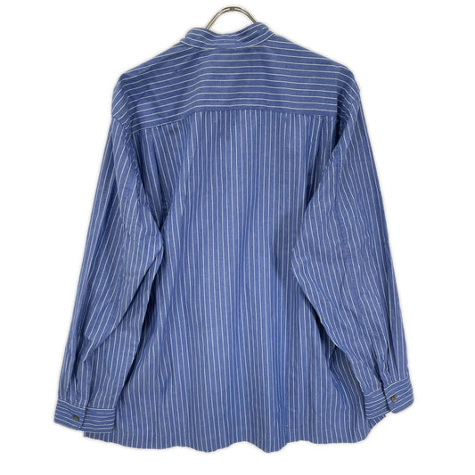 ISSEY MIYAKE MEN イッセイミヤケメン 12SS ME21FJ048 ブルー×ホワイト ストライプ バンドカラーシャツ トップス