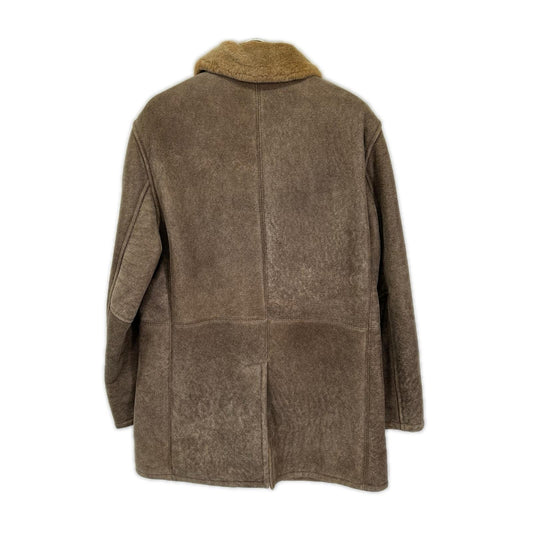 HUGO BOSS Hugo Boss brown lamb leather gold shearling coat coat