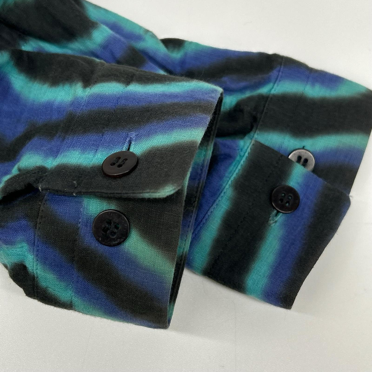 ISSEY MIYAKE MEN イッセイミヤケメン 14AW ME43FJ166 ブルー×ブラック サイケデリックラインプリントシャツ トップス