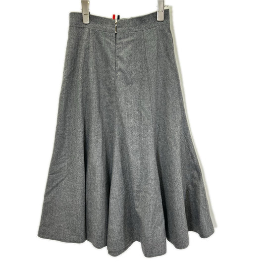 THOM BROWNE トムブラウン FGC738A-00021035 グレー ウール ロング フレアスカート スカート