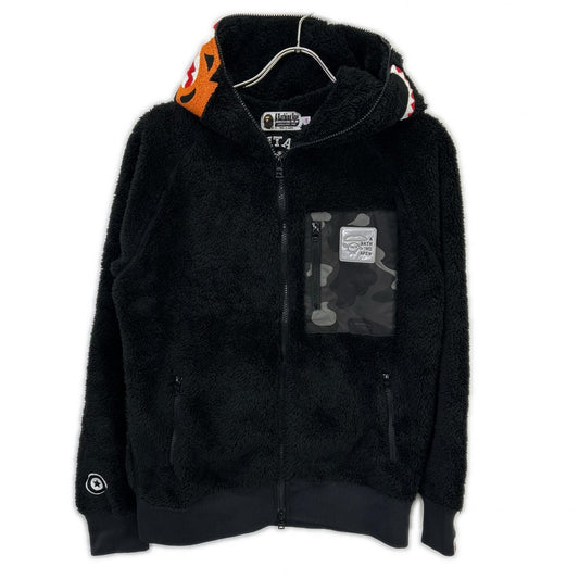 A BATHING APE BAPE 001LJE702020X 黑色 BOA TIGER SHARK 全拉链连帽衫 上衣