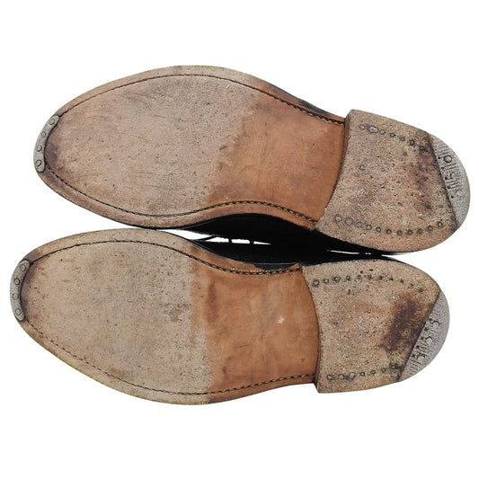 THOM BROWNE 汤姆布朗 男士黑色长翼布洛克皮鞋 US 7.5
