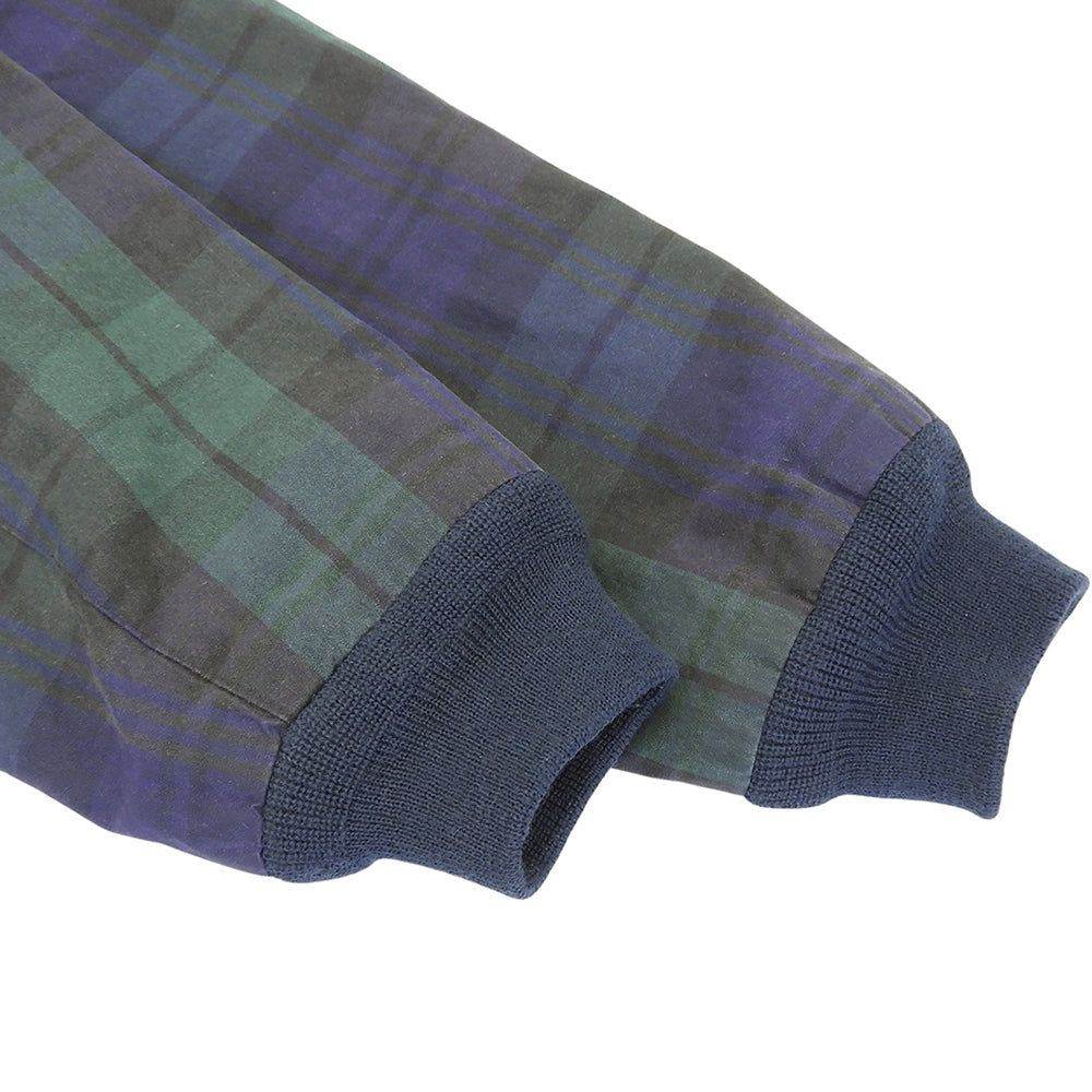 BARACUTA Navy×green check Blue Line oiled swing-top jacket, men's, 34
